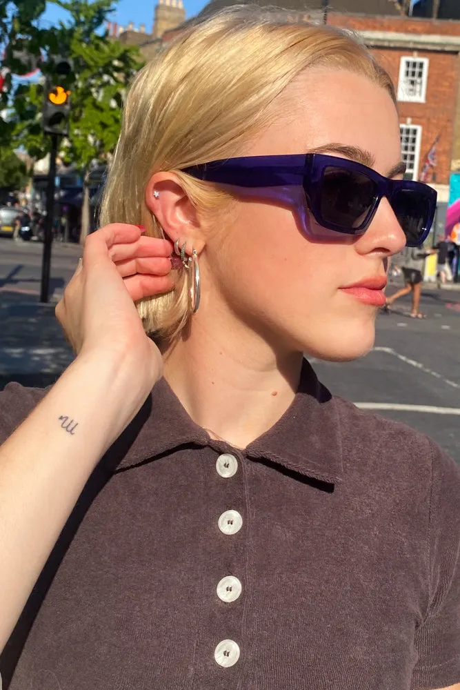 A Kjaerbede Fame Dark Blue Transparent Sunglasses