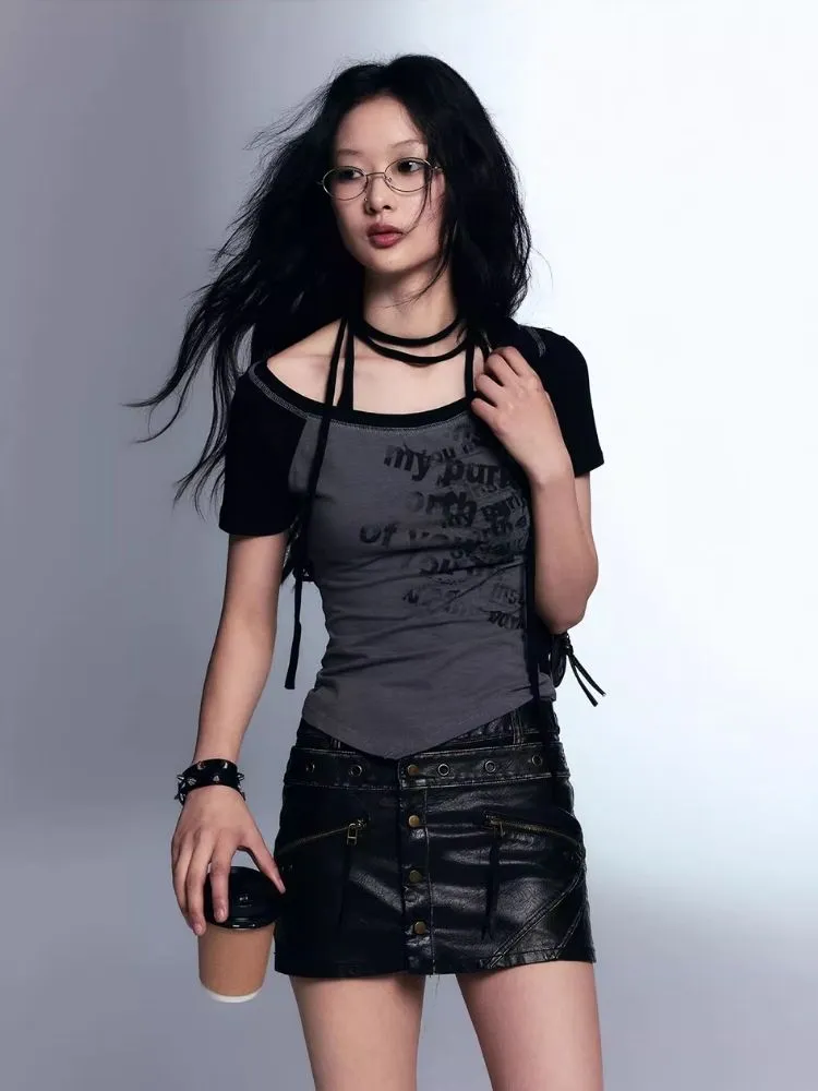 A-line leather short skirt【s0000007916】