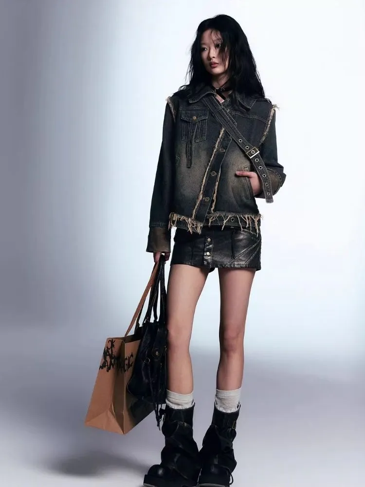 A-line leather short skirt【s0000007916】