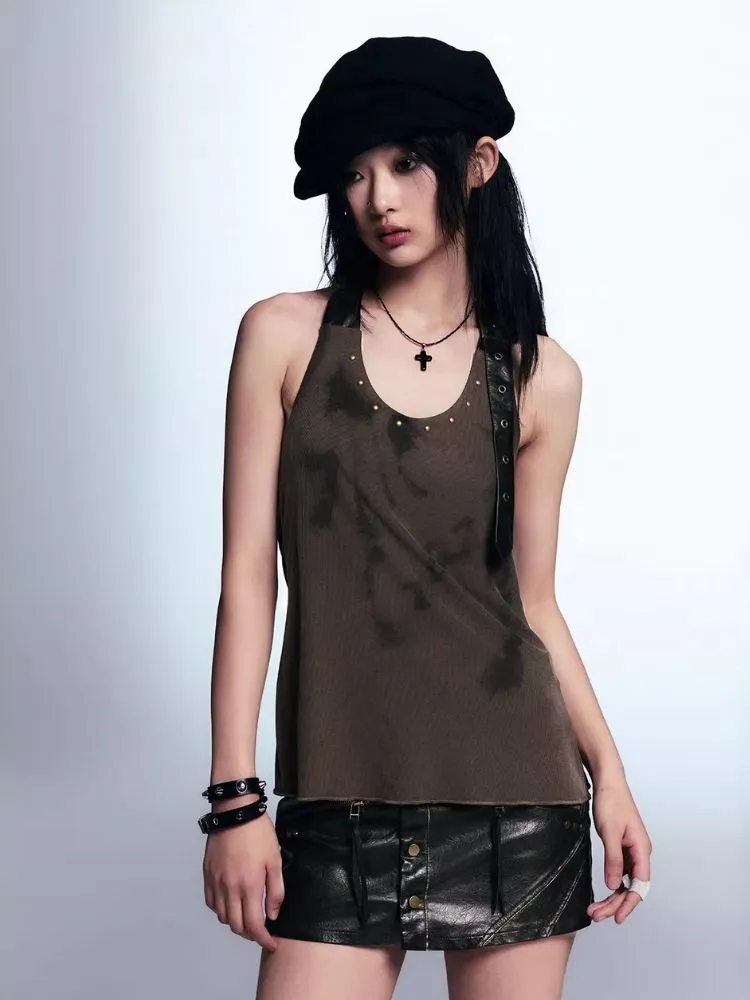 A-line leather short skirt【s0000007916】