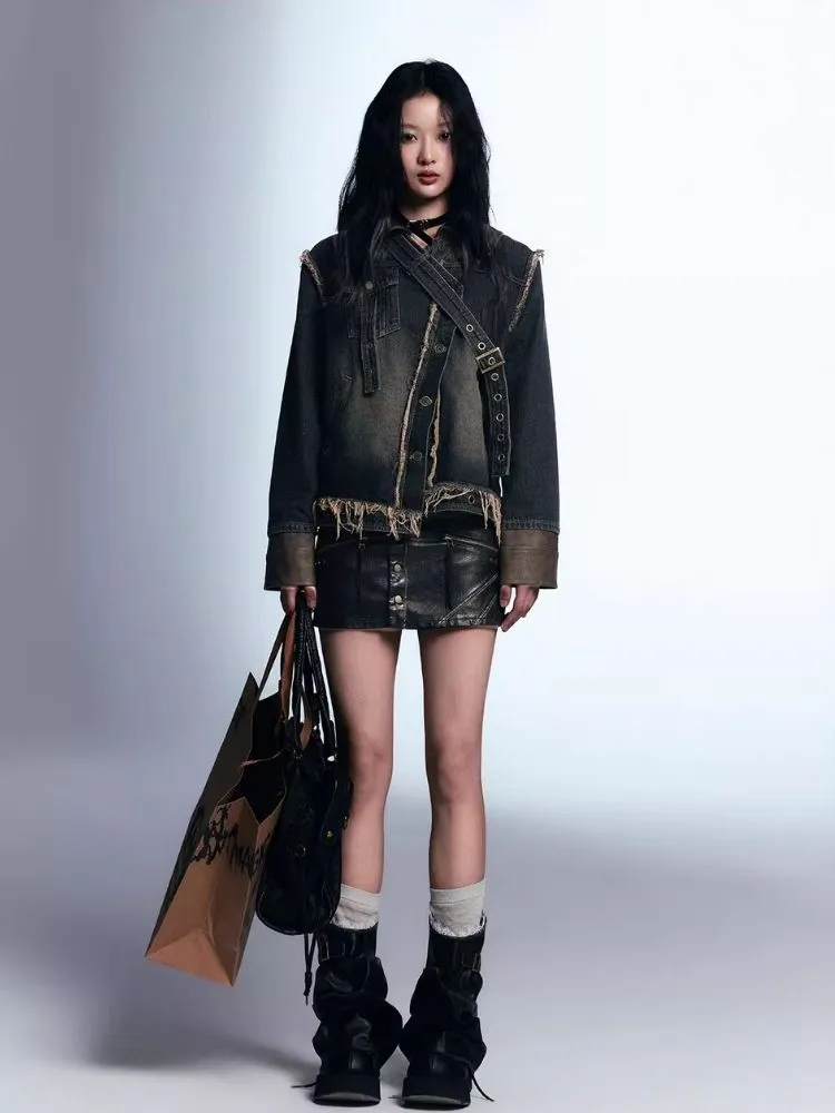 A-line leather short skirt【s0000007916】