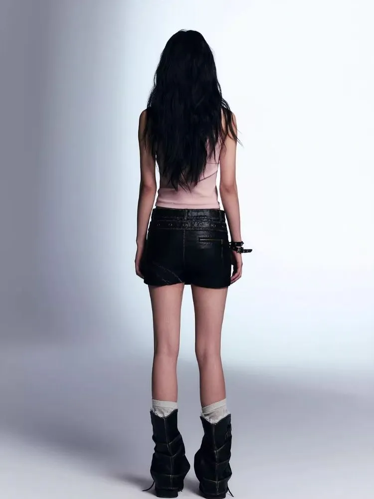 A-line leather short skirt【s0000007916】