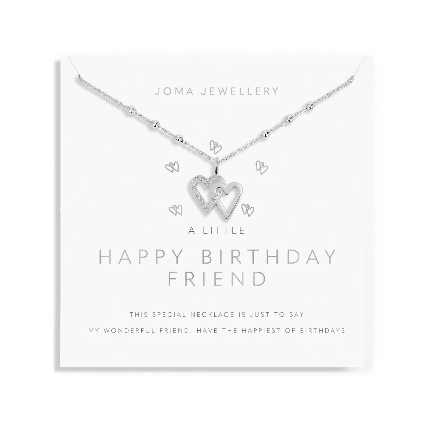 A Little Happy Birthday Friend Silver Plated Necklace 7812