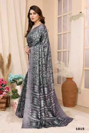 Aafreen Partywear Designer Grey Khadi Fancy Saree