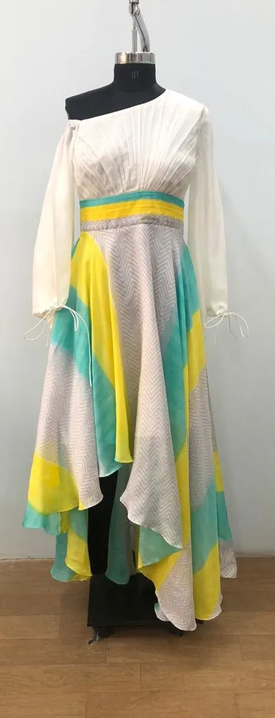 Abstract Printed Long Dress