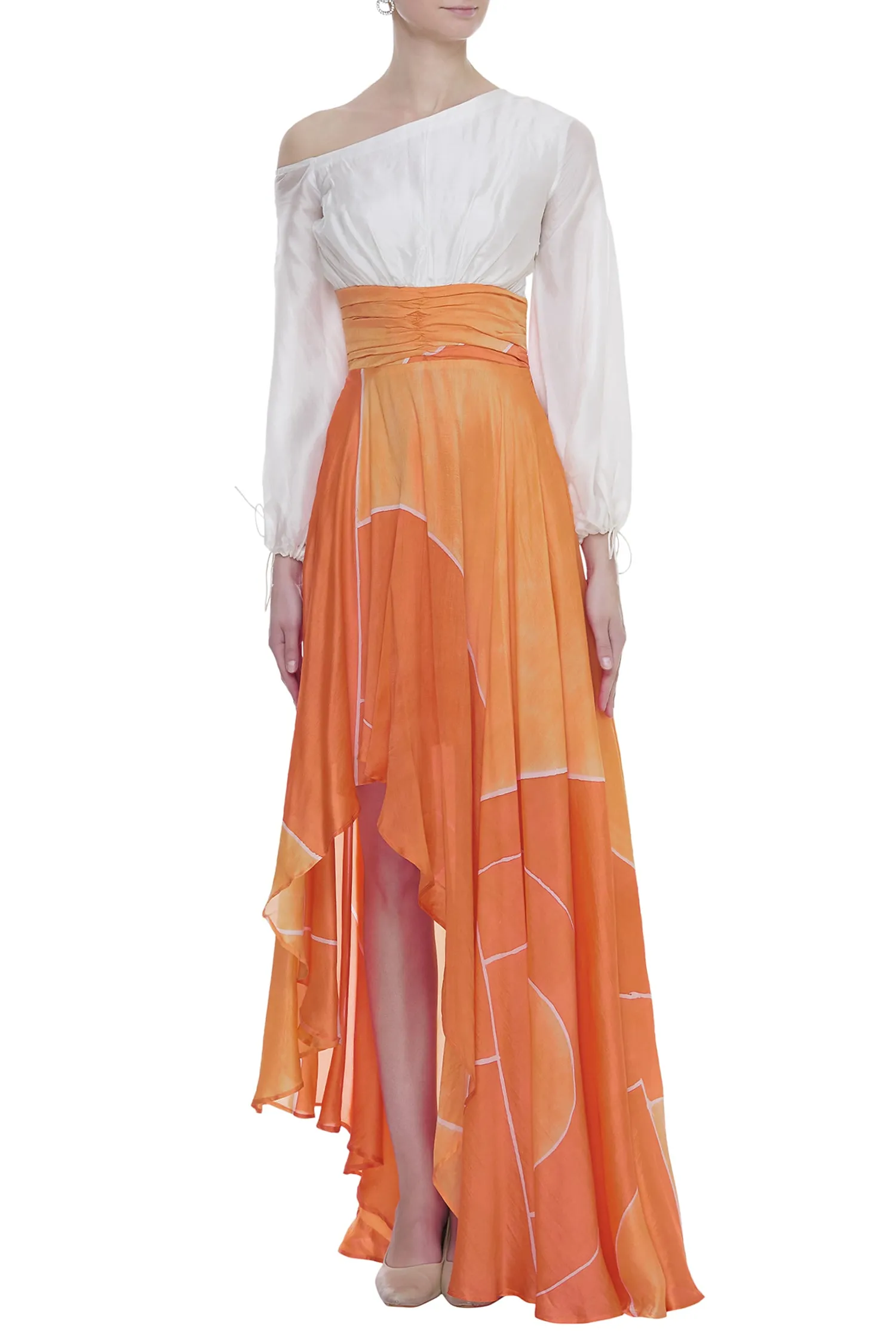 Abstract Printed Long Dress