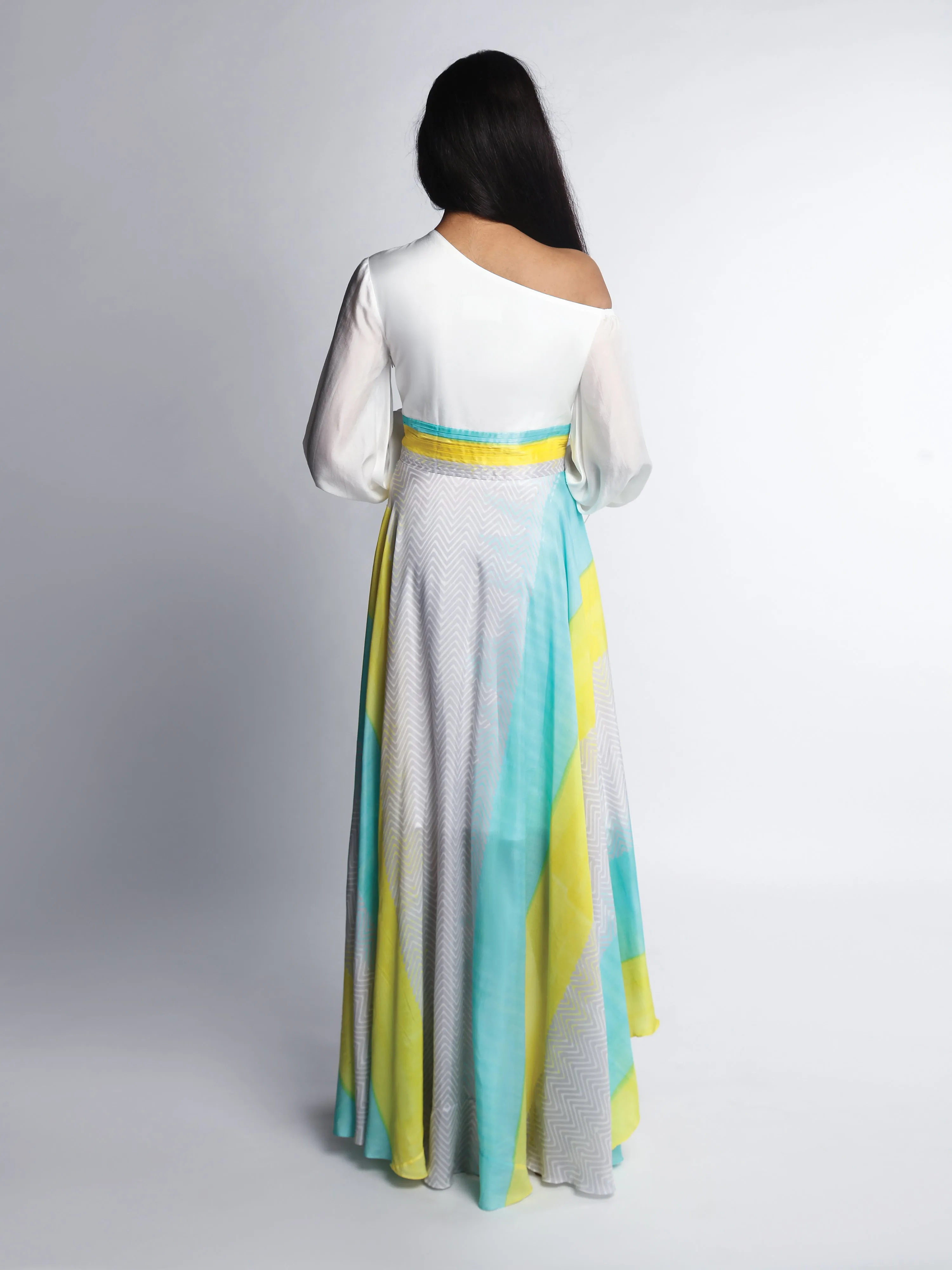 Abstract Printed Long Dress