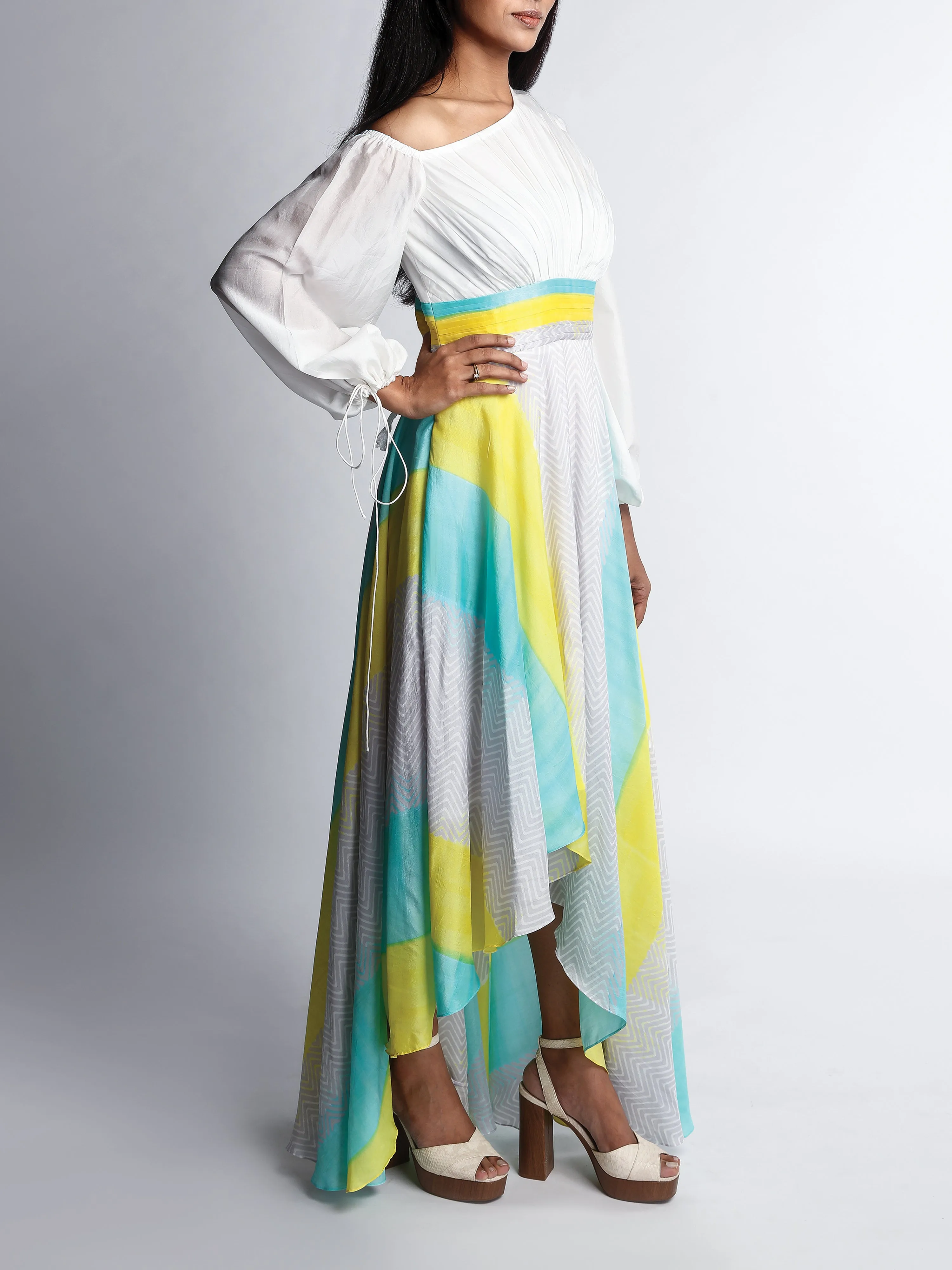 Abstract Printed Long Dress