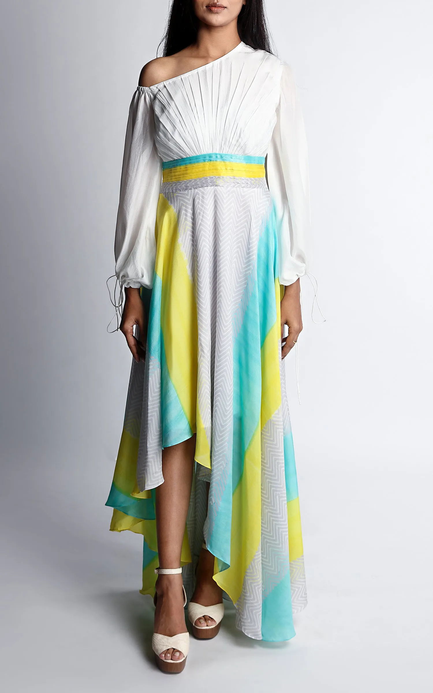 Abstract Printed Long Dress