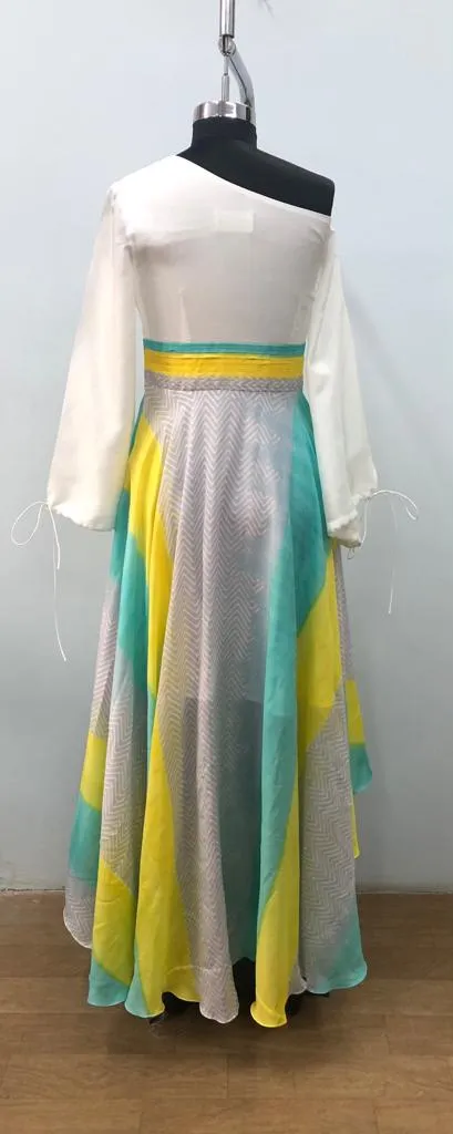 Abstract Printed Long Dress