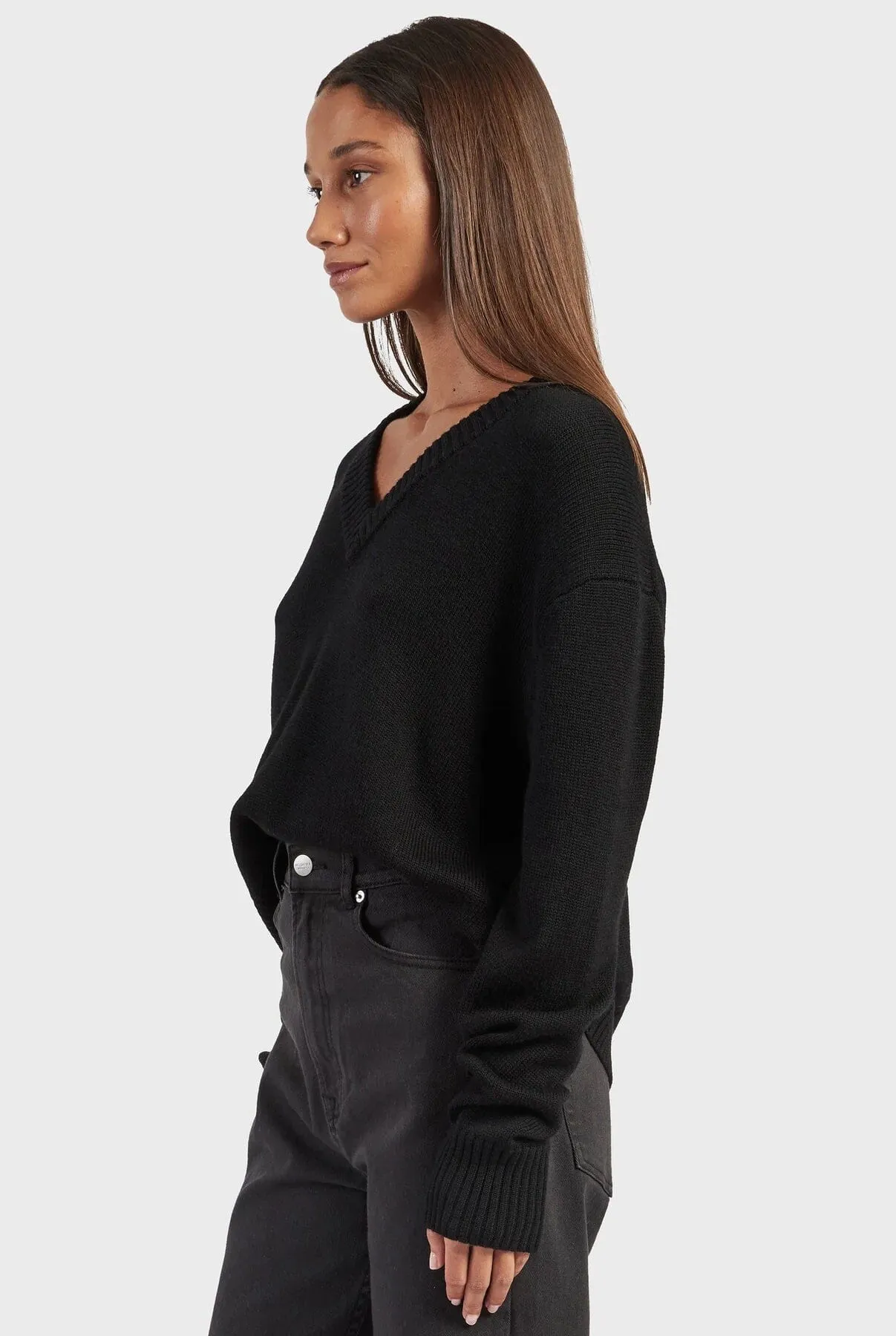 Academy Brand Women's Merino V-Neck - Black