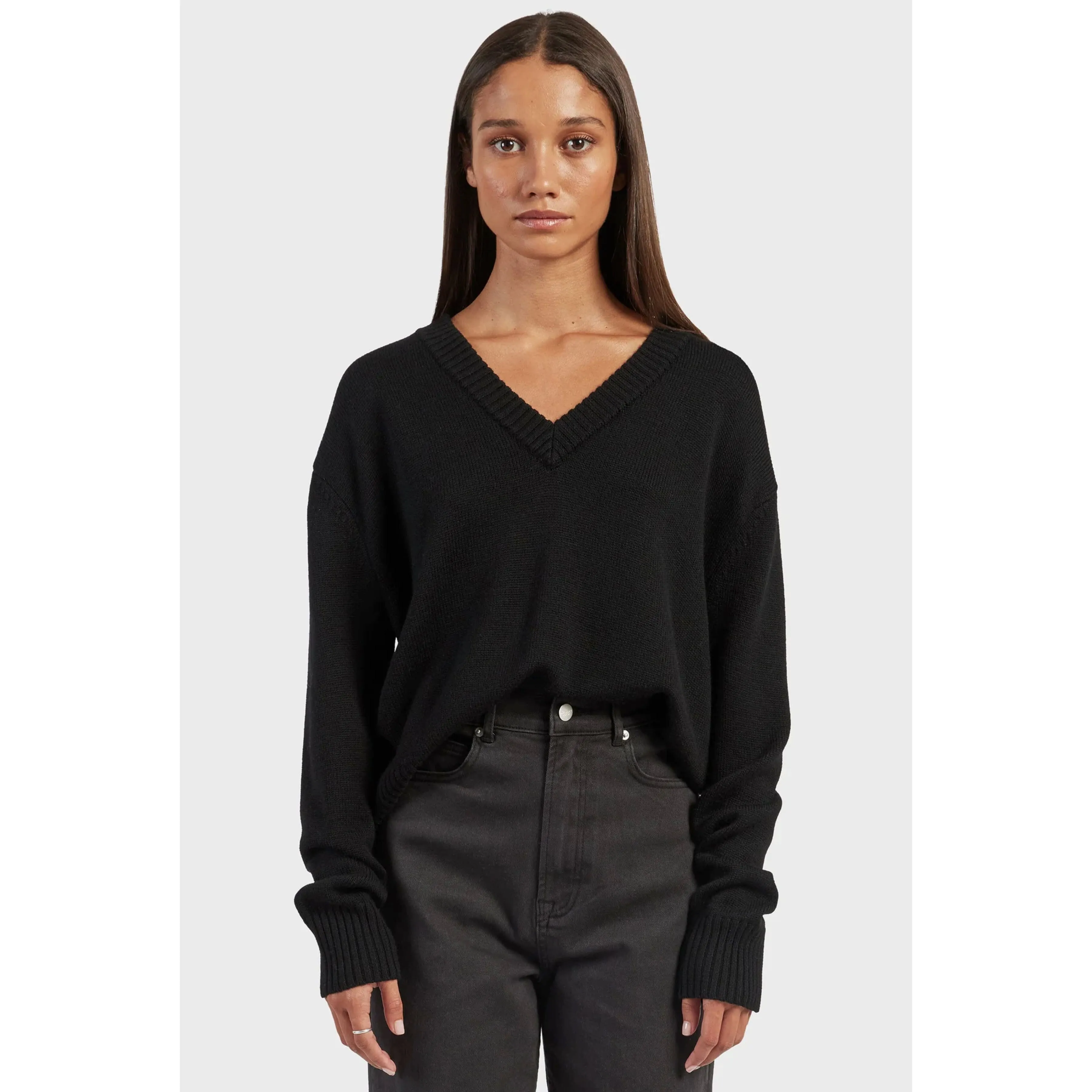 Academy Brand Women's Merino V-Neck - Black