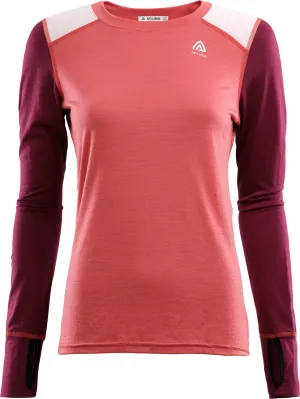 Aclima LightWool Reinforced Crew Neck Woman Baked Apple/Zinfandel/Nature | Buy Aclima LightWool Reinforced Crew Neck Woman Baked Apple/Zinfandel/Nature here | Outnorth