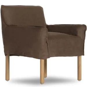 Addington Slipcover Dining Arm Chair, Brussels Coffee