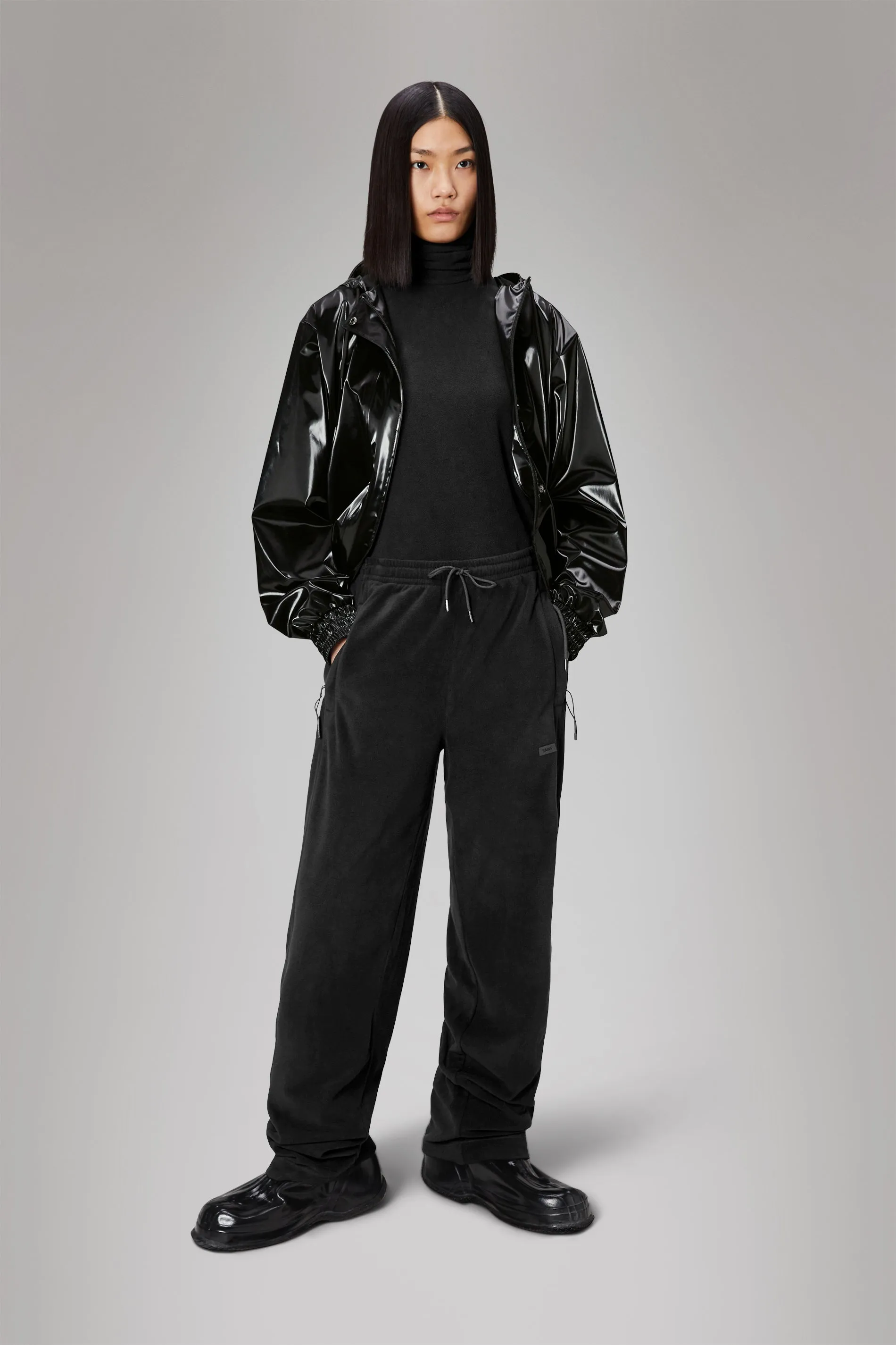 Addis Fleece Pants Wide - Black