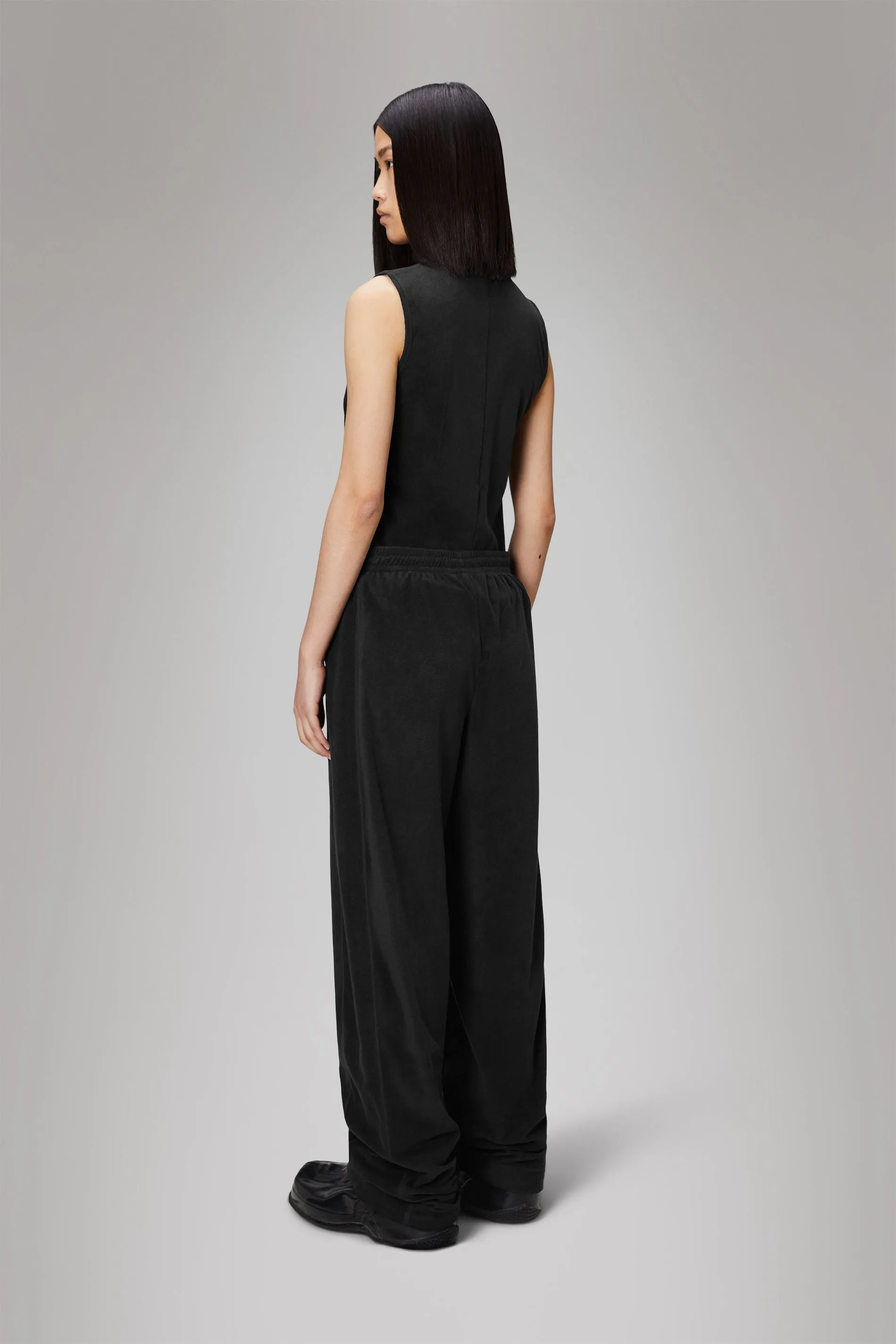 Addis Fleece Pants Wide - Black