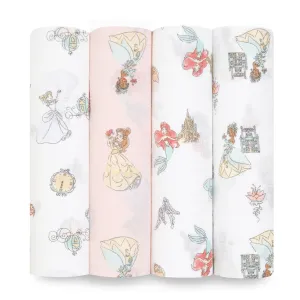 aden   anais Cotton Muslin Swaddles 4 pack Disney Princesses