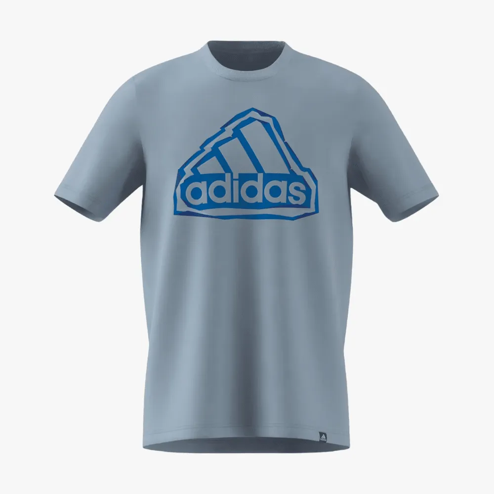 adidas Mens Fld Boss Logo Short Sleeve Tee Won Blue