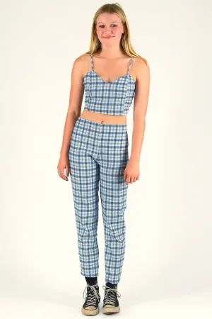 Adjustable Cami Top and Pants - Flannel Blue Plaid