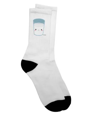 Adorable Coordinated Milk and Cookie Pattern - Milk Adult Crew Socks - by TooLoud
