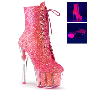 Adore-1020G Neon Pink Glitter, 7" Heels