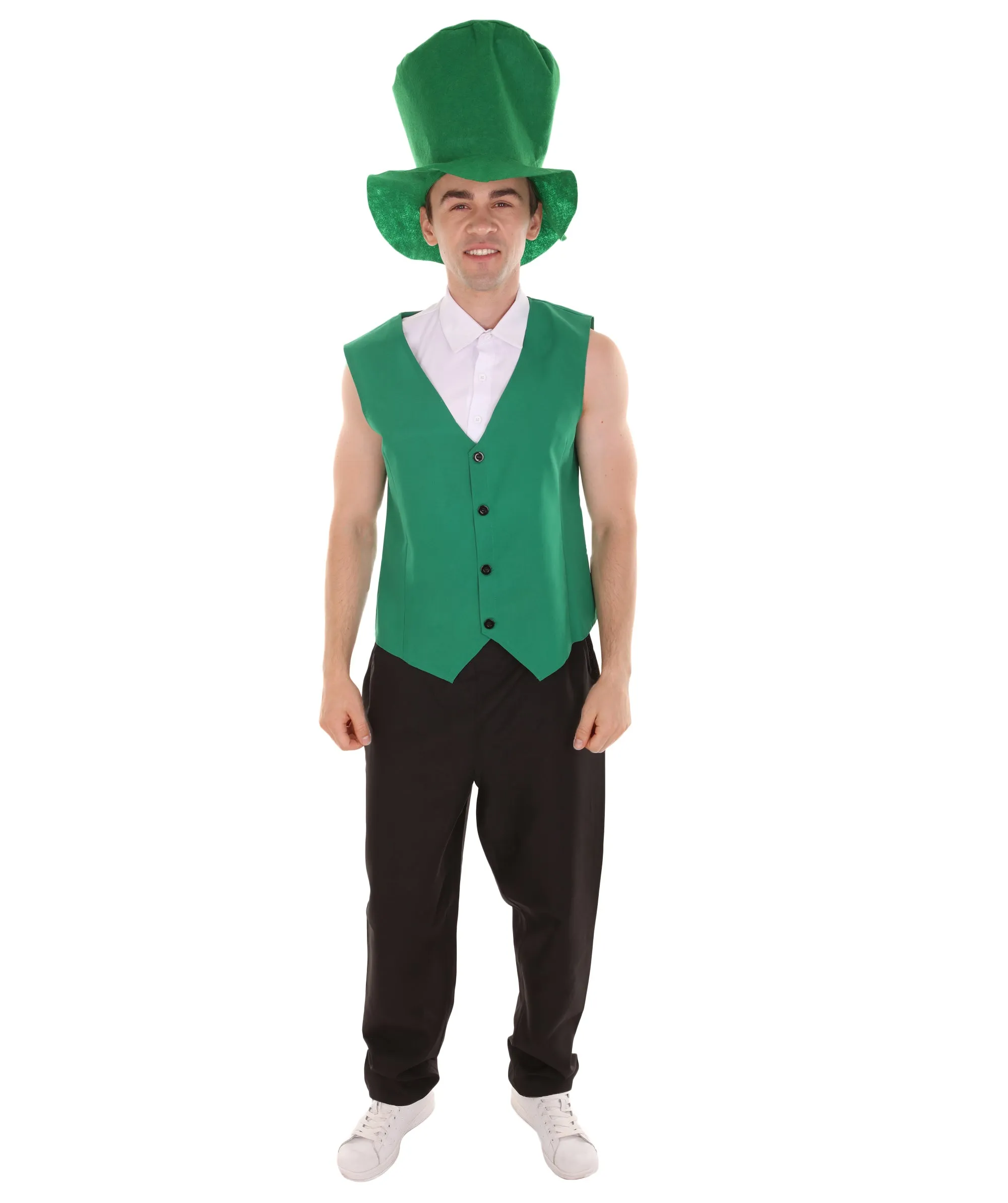 Adult Men's Irish Leprechaun Costume | Green and Black Cosplay Costume