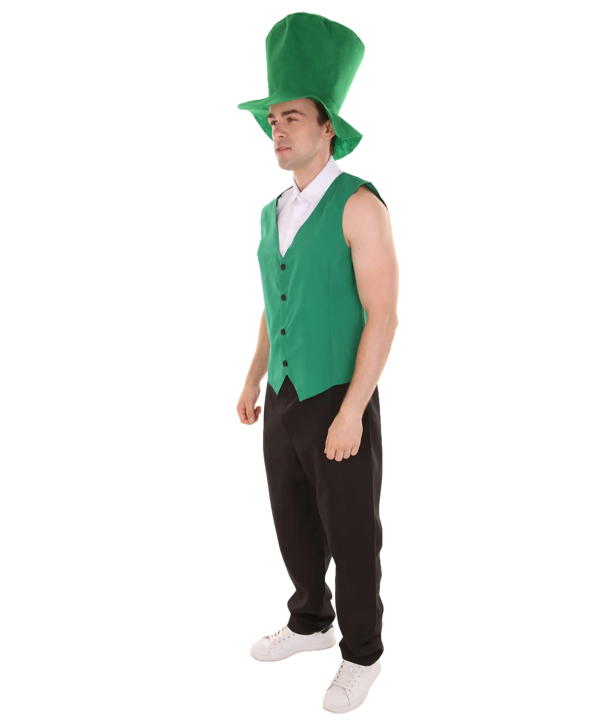 Adult Men's Irish Leprechaun Costume | Green and Black Cosplay Costume