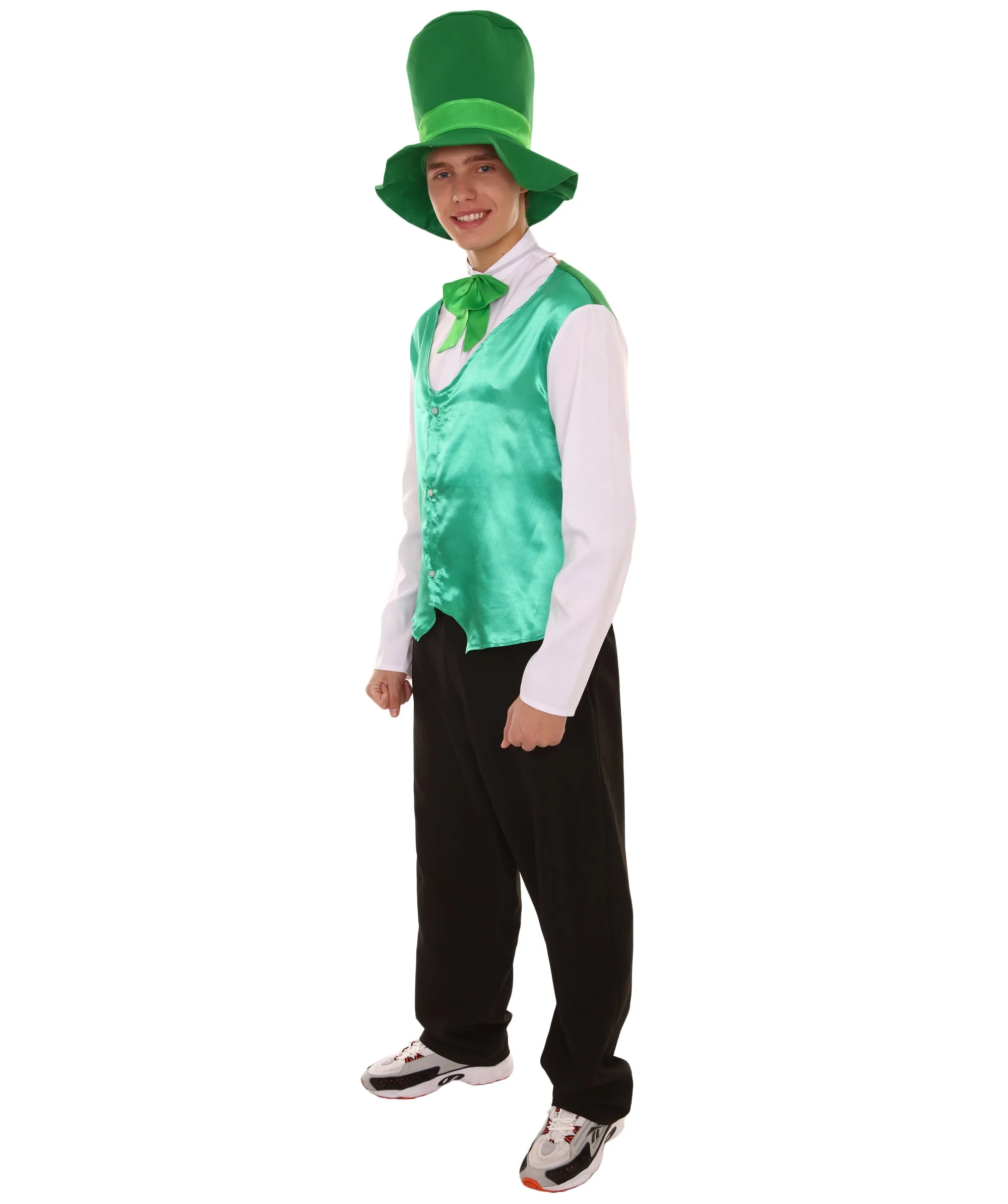Adult Men's Irish Leprechaun Costume | Green and Black Cosplay Costume
