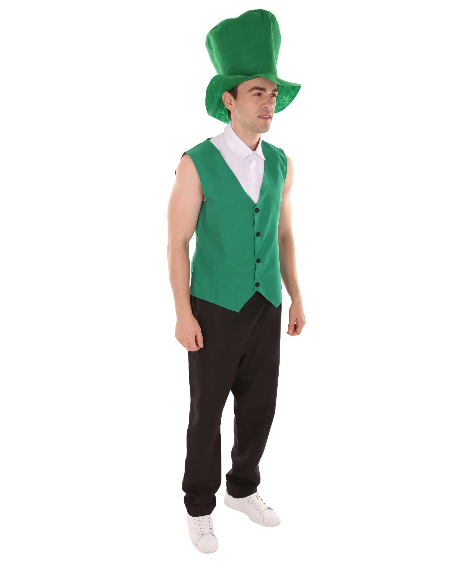 Adult Men's Irish Leprechaun Costume | Green and Black Cosplay Costume