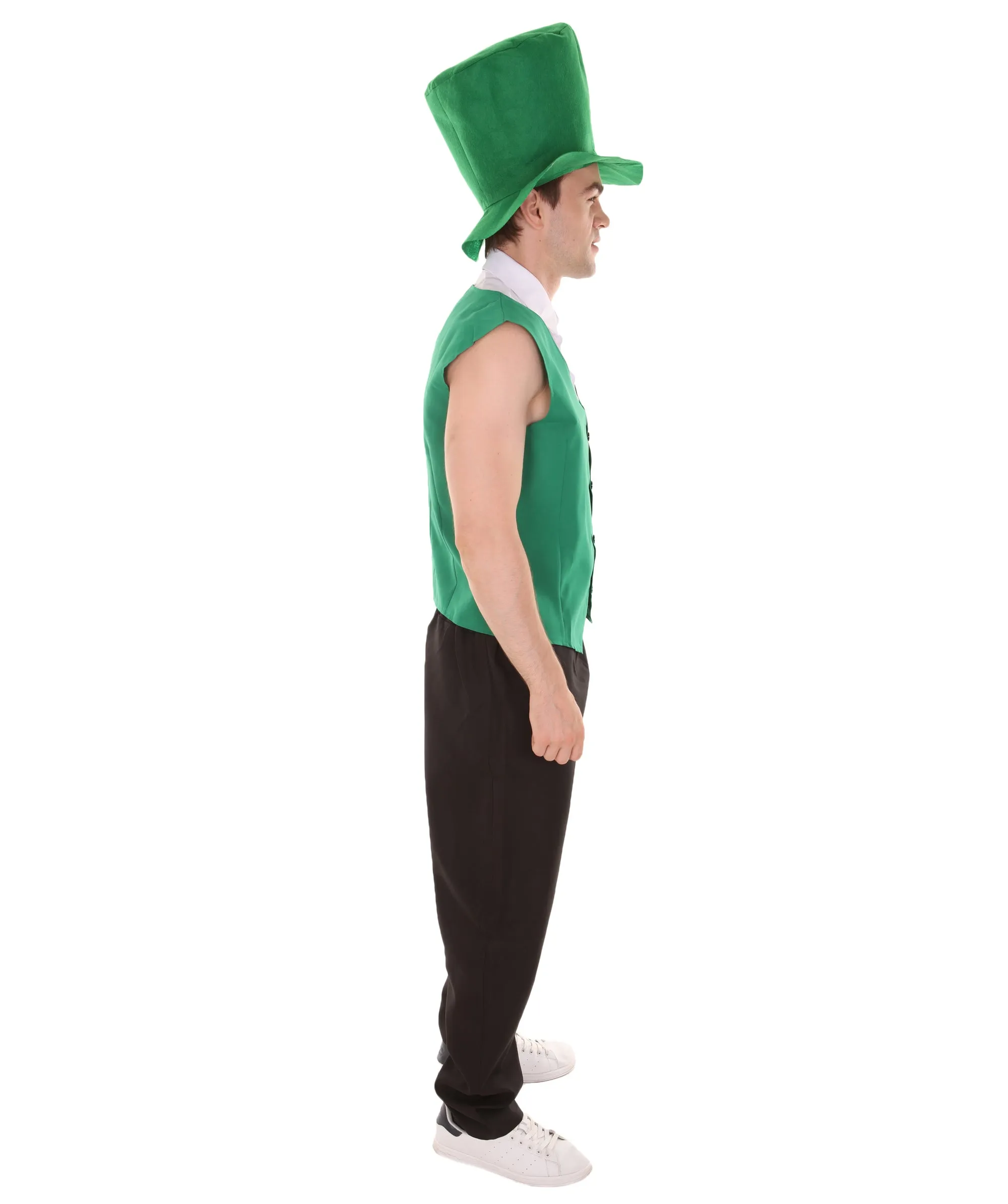 Adult Men's Irish Leprechaun Costume | Green and Black Cosplay Costume