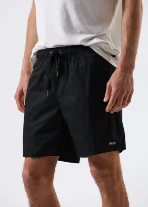 Afends Mens Baywatch Basics - Elastic Waist Boardshort - Black