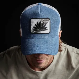 Agave Patch Linen Trucker Hat - Denim
