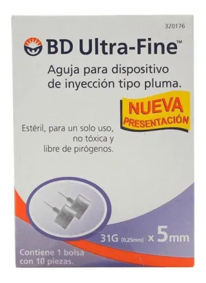 AGUJA BD ULTFIN 31GX5MM - BOL 10