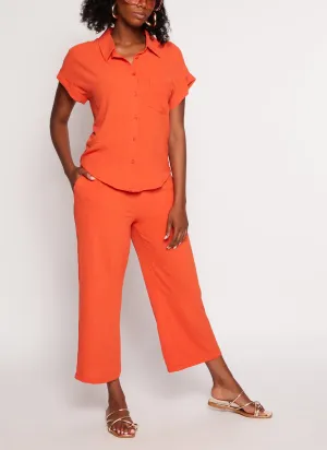 Airy Pull On Palazzo Pants