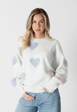 Ajax Eco Sweater with Sherpa Hearts