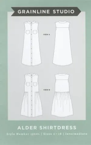 Alder Shirtdress Pattern from Grainline Studio Sizes 0-18