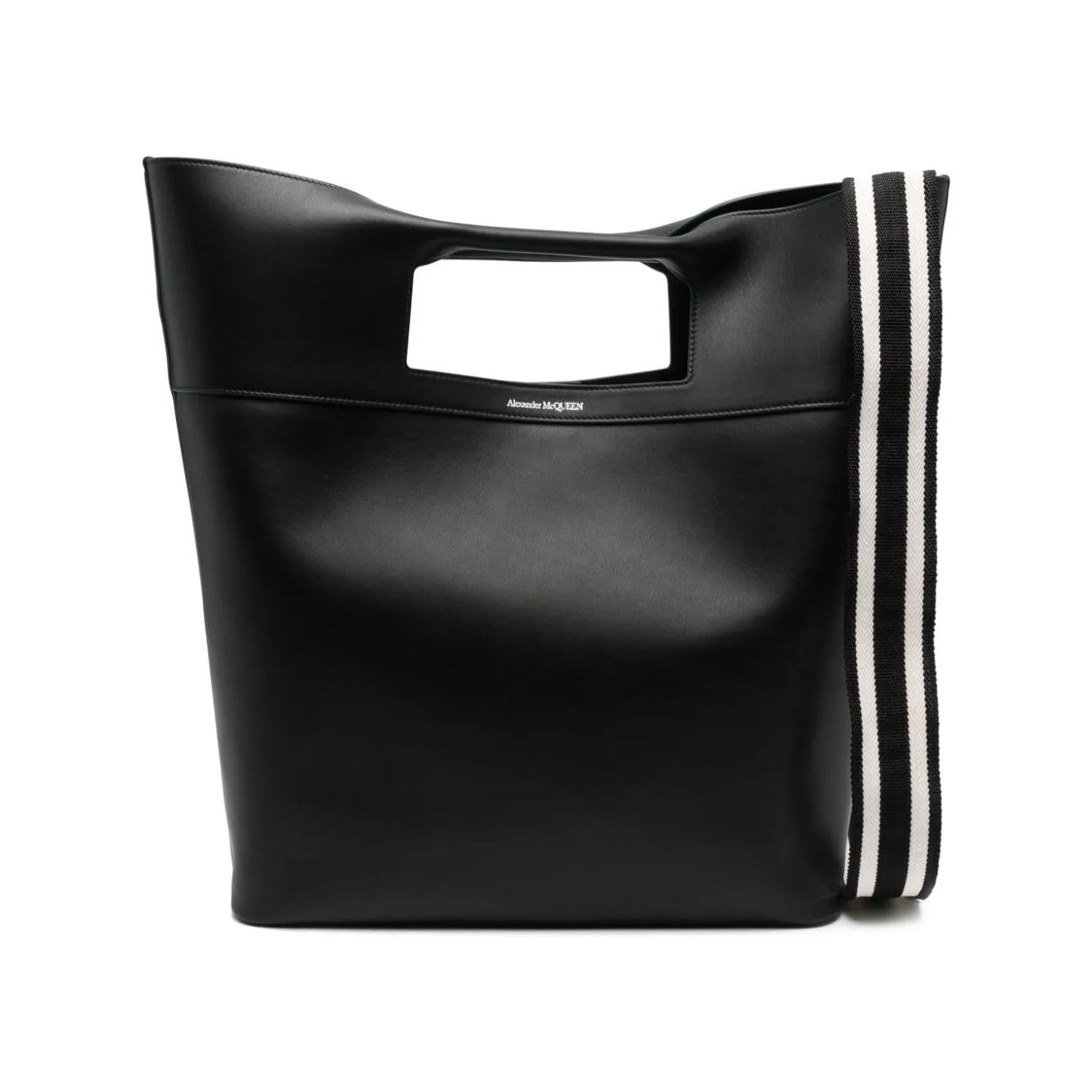 Alexander McQueen leather logo print tote Bag Black