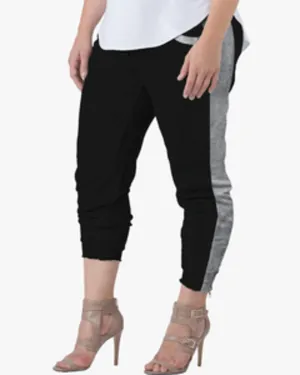 Alice Contrast Panel Jogger Pants | BLACKGREY