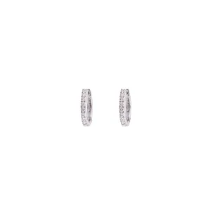 Alina, Diamond Huggie Earrings, 14K White Gold