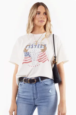All About Eve - Americana Tee - Bone