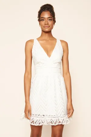 All My Love Plunging Crochet Lace Dress