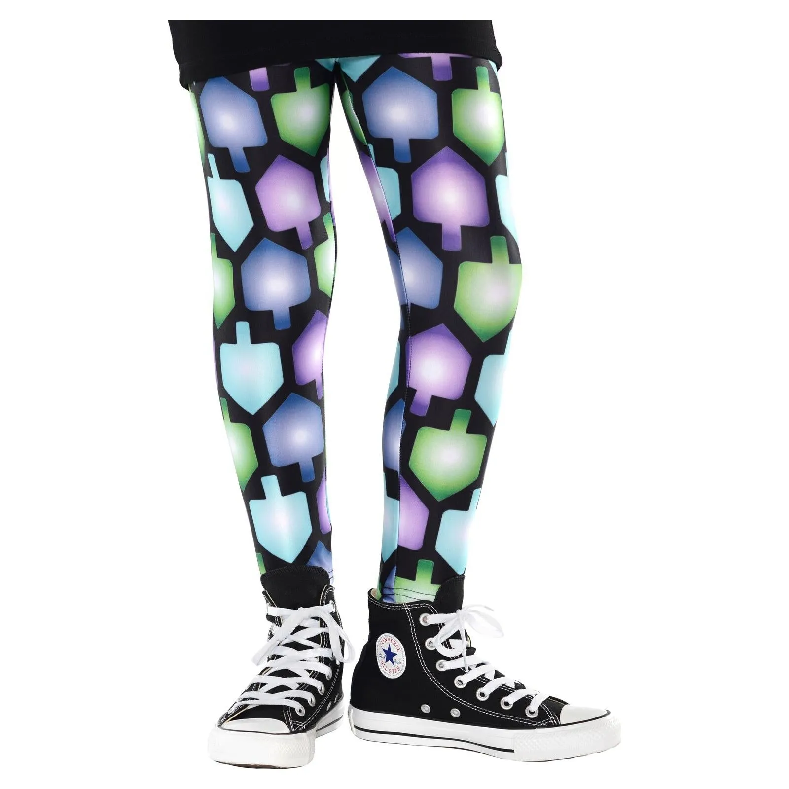 All over Chanukah Dreidels Print Children's High-Performance Leggings