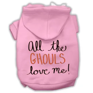 All The Ghouls Screenprint Dog Hoodie Light Pink M (12)