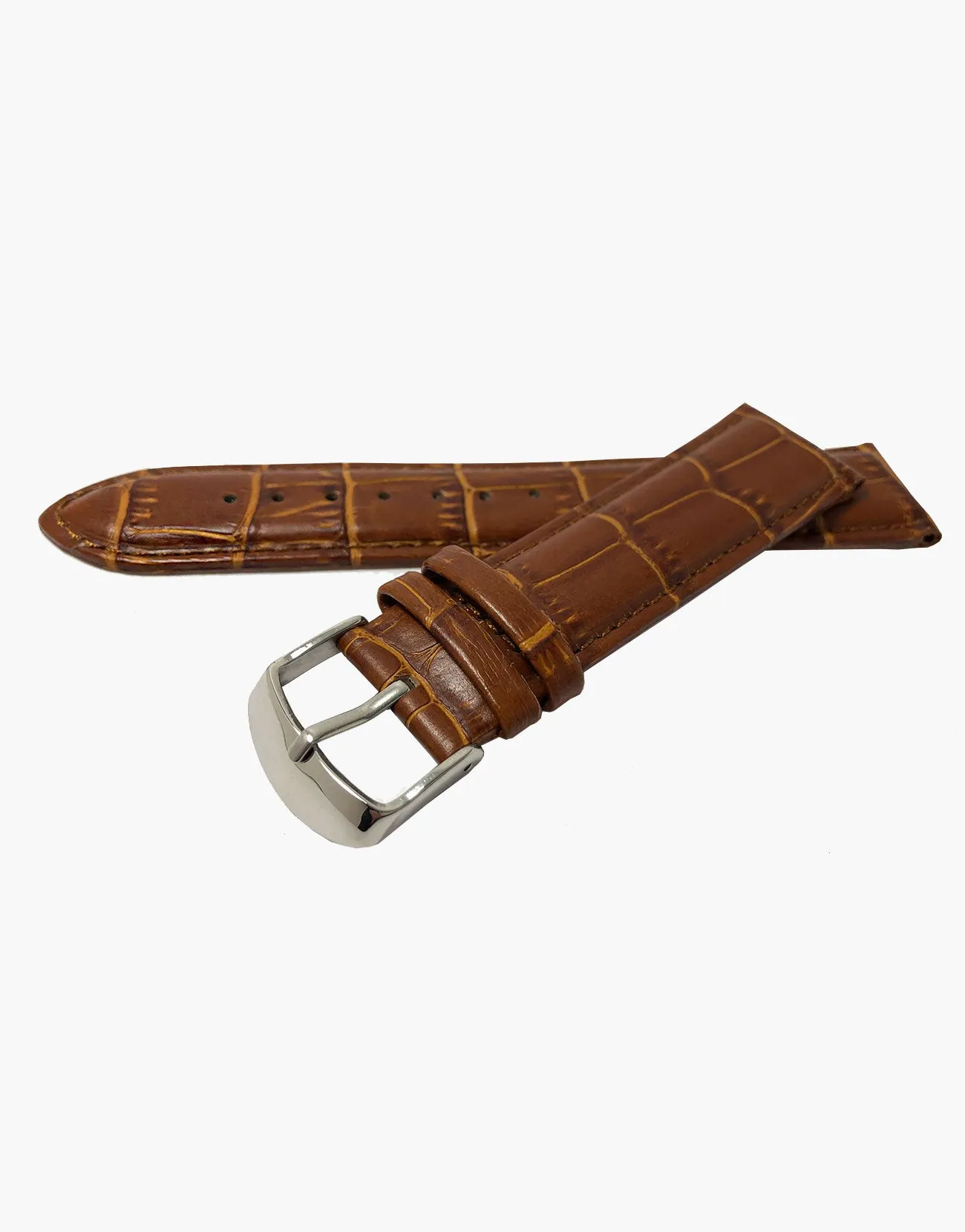Alligator Grain Tan-Light Brown Leather Watch Bands