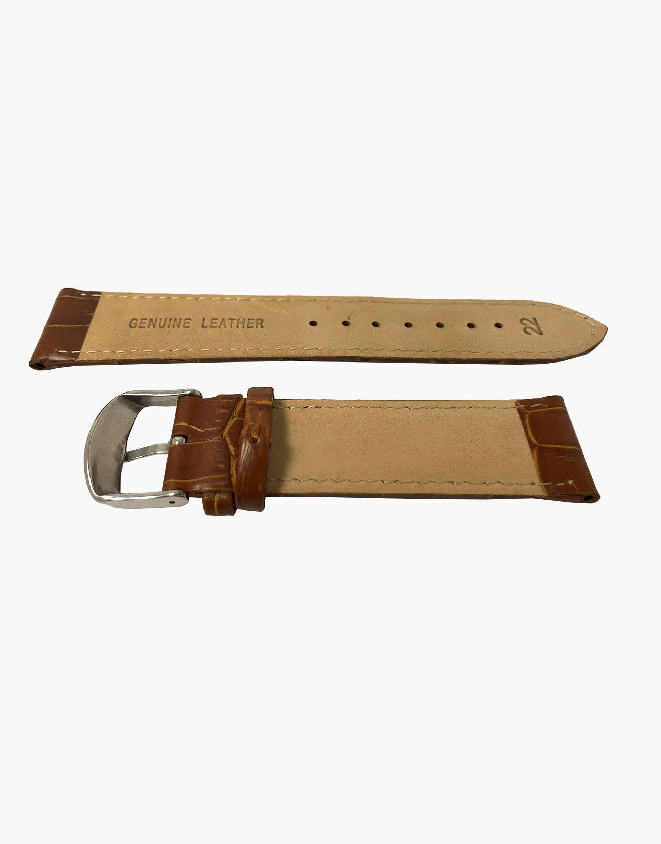 Alligator Grain Tan-Light Brown Leather Watch Bands