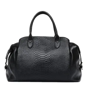 AlliLuxe Chic Alligator Pattern Leather Shoulder Bag