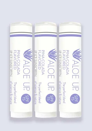 Aloe Up Lip Balm SPF 15 - Pina Colada 4.25g - 3 Pack Saver