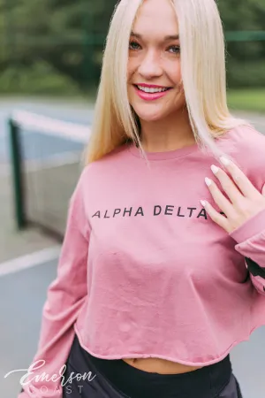 Alpha Delta Pi Star Crop Long Sleeve Tee