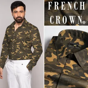 Alpine and Noir Brown Camouflage Royal Oxford Shirt