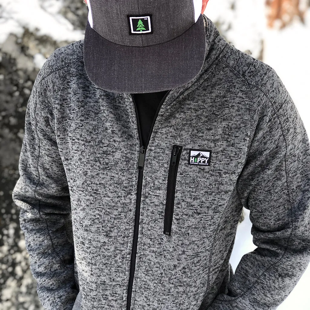 Alpine Knit Full Zip Jacket w / Logo Label